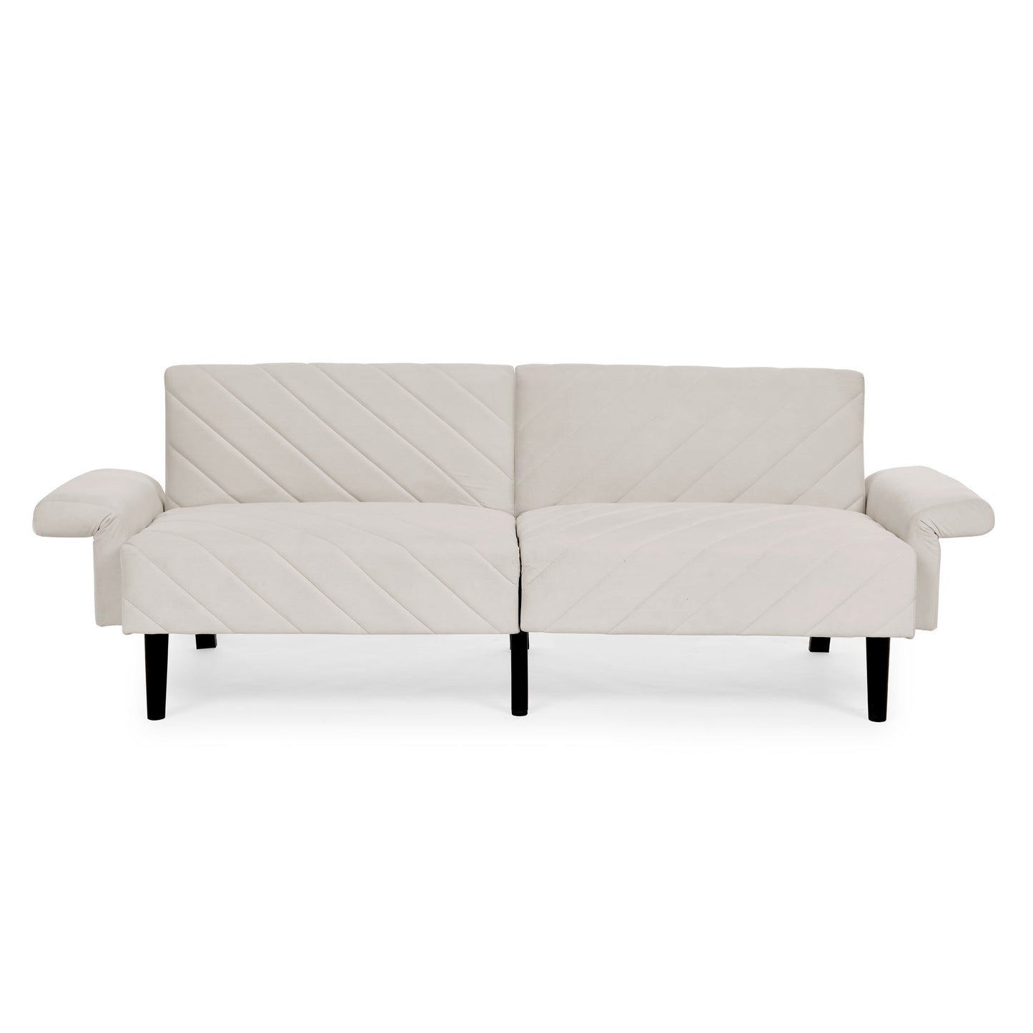 Velvet Futon Couch Convertible Folding Sofa Bed Tufted Couch With Adjustable Armrests for Apartment