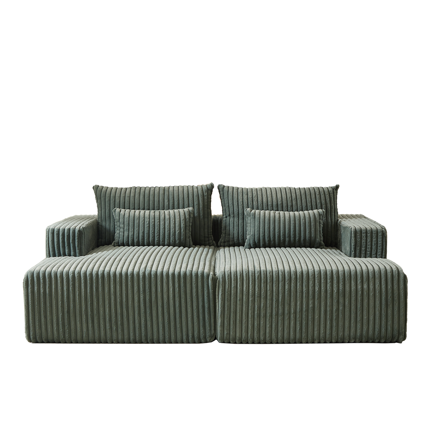 87" Oversized Sectional Lounge Chaise ,No Assembly Required,Cloud Plush Loveseat With Reclining Sofa Bed,Fluffy Modern