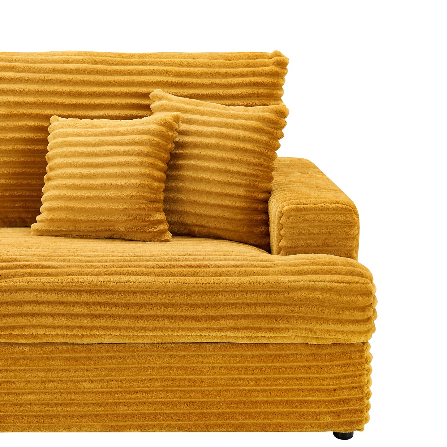 79.3 "Long, Corduroy Sofa With 4 Matching Pillows, Stylish Design Spacious and Comfortable 3-Seater Sofa Suitable