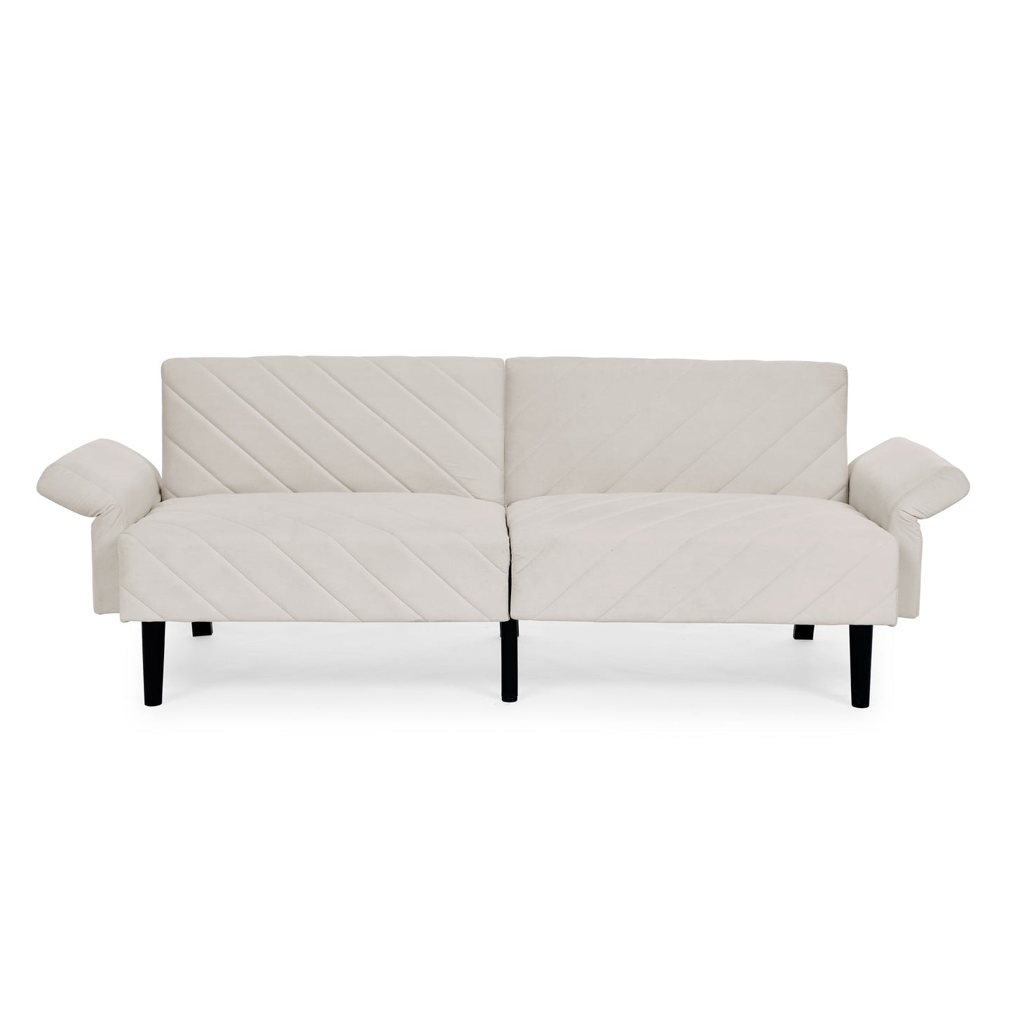 Velvet Futon Couch Convertible Folding Sofa Bed Tufted Couch With Adjustable Armrests for Apartment