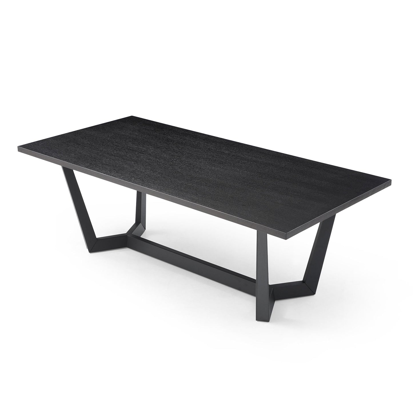 Rectangular MDF Dining Table Mid Century Modern for Dining Room Balcony Cafe Bar Conference Matt Black