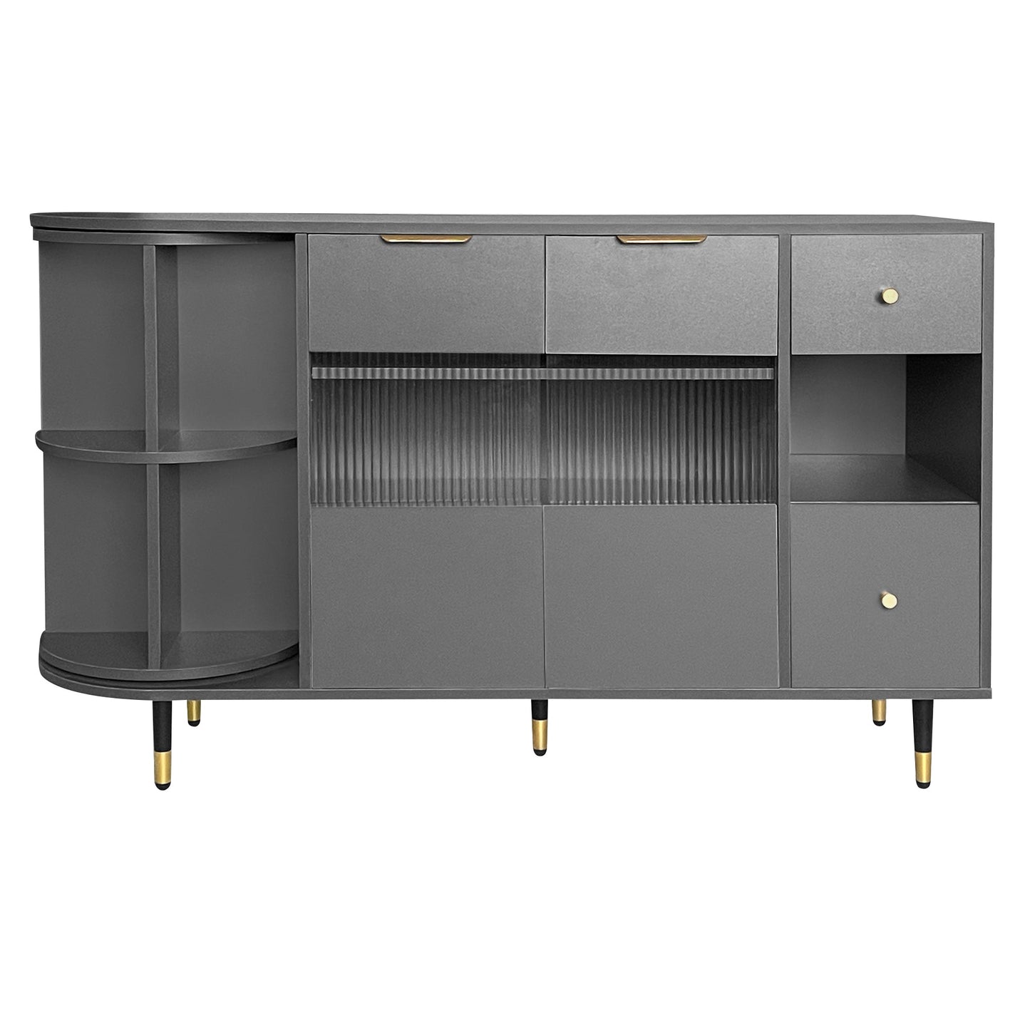 Rotating Storage Cabinet With 2 Doors and 2 Drawers, Suitable for Living Room, Study, and Balcony