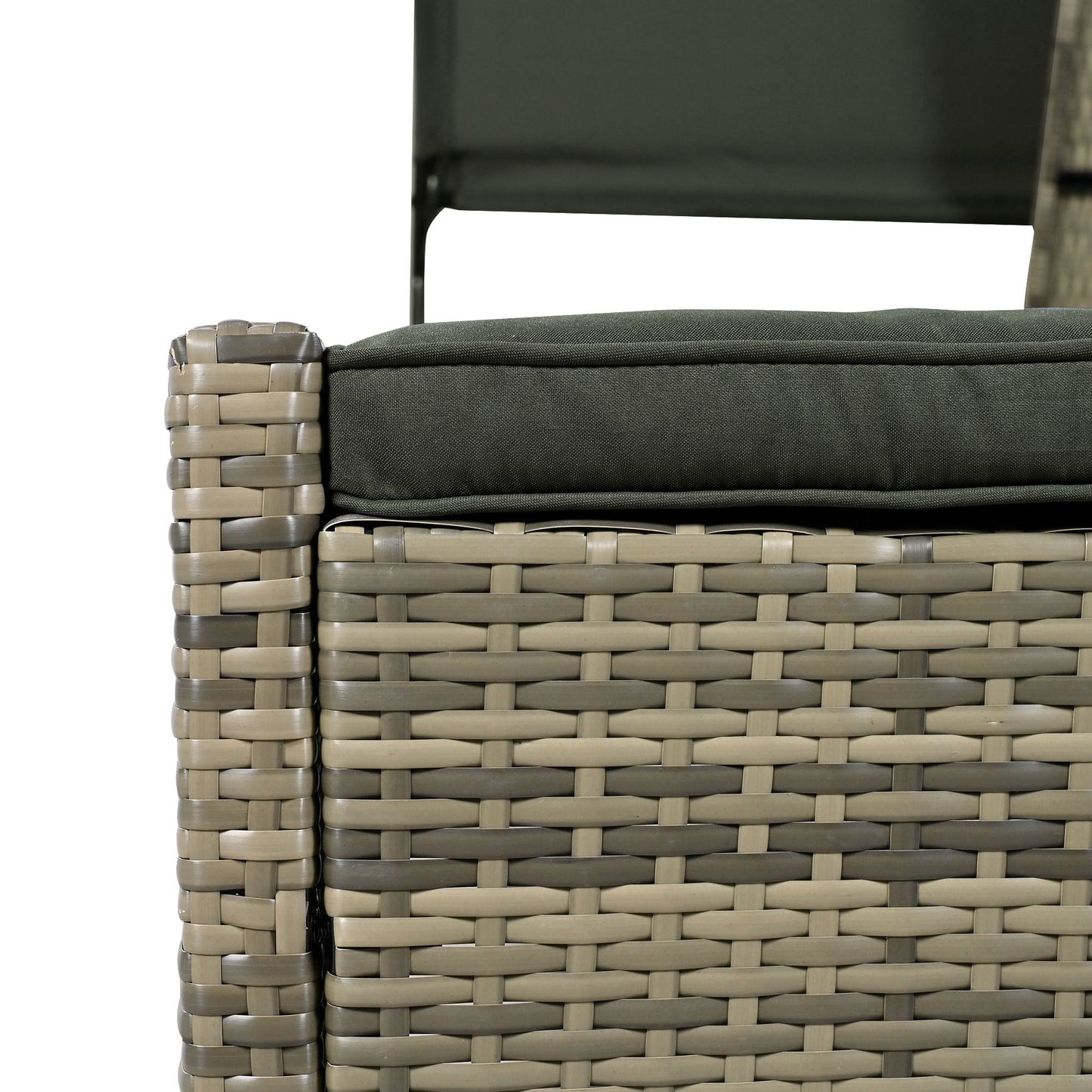 Patio Daybed Outdoor Daybed Outdoor Rattan Sun Lounger With Shelter Roof With Adjustable Backrest, Storage Box