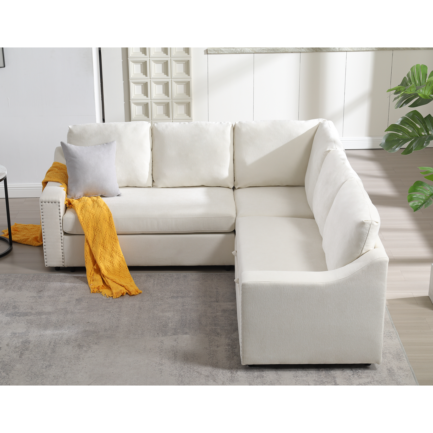L-Shaped Sofa With Pull-Out Sofa Bed, Corner Sofa,comfortable Living Room Furniture Set, Sleeper Sofa Bed,Corner Seat