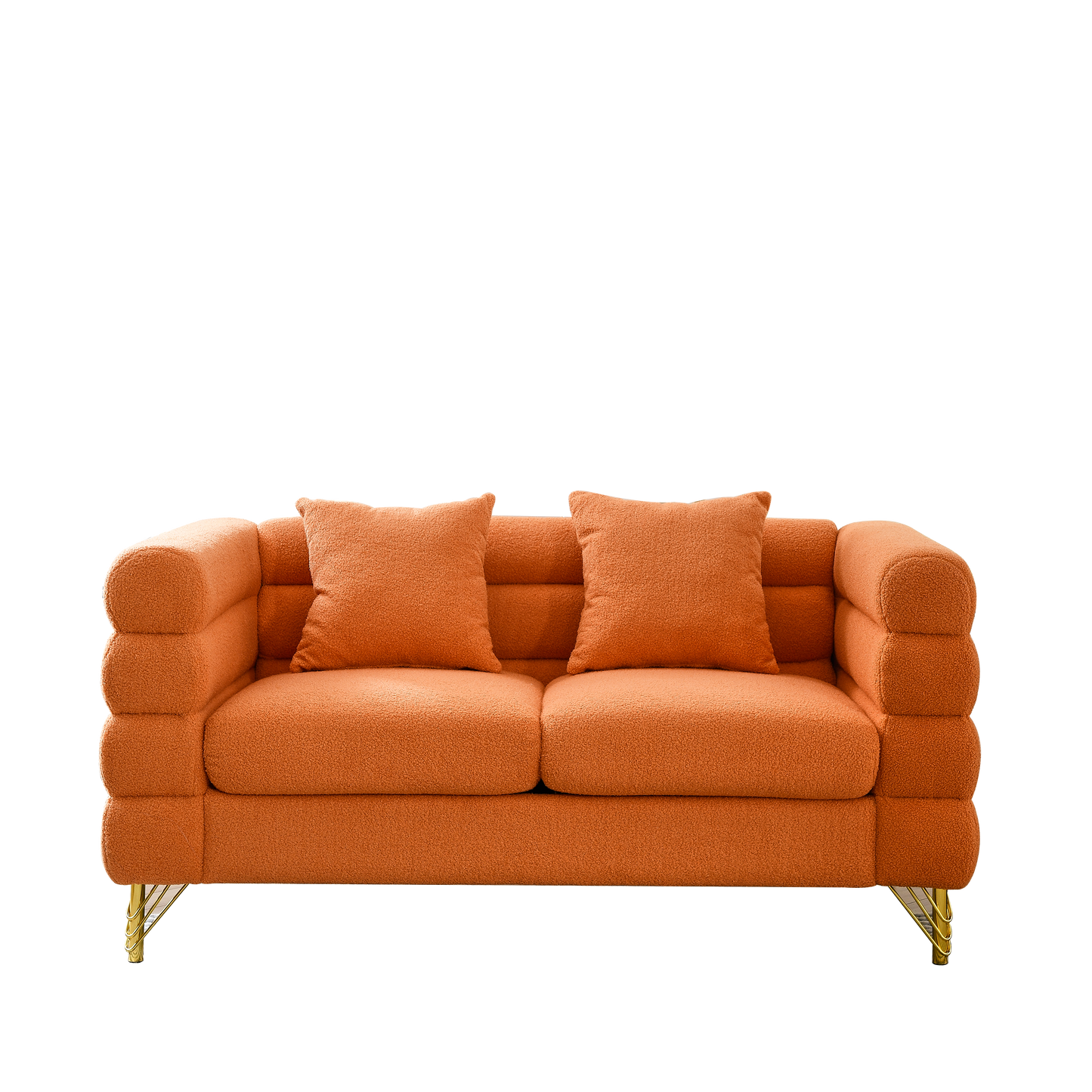 60Inch Oversized 2 Seater Sectional Sofa, Living Room Comfort Fabric Sectional Sofa-Deep Seating Sectional Sofa