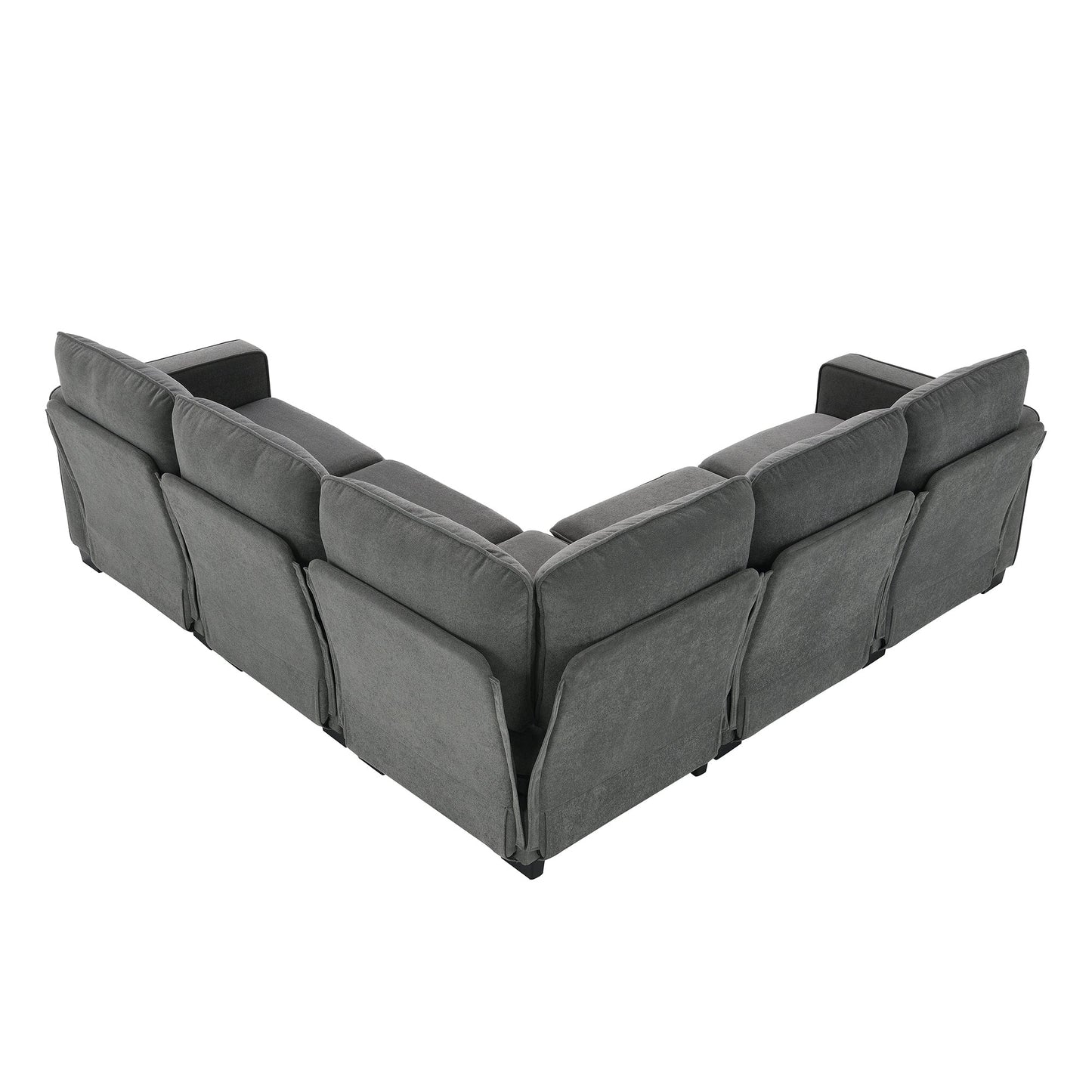 89*89" Oversized Velvet Modern Sectional Sofa,Large L Shaped Upholstered Indoor Furniture With Double Cushions,5 Seat