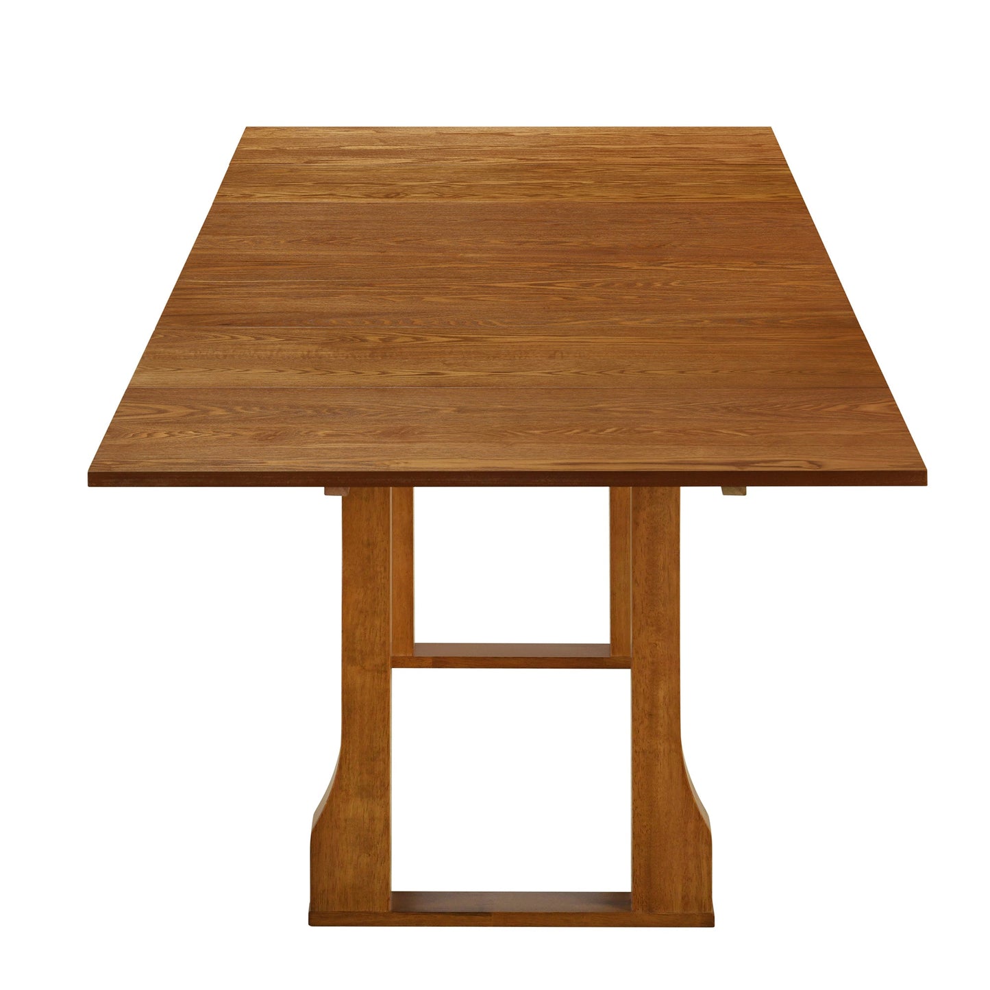 Modern 6-Piece 82.7inch Extendable Dining Table Set With 4 Wicker Back Upholstered Dining Chairs and Long Bench