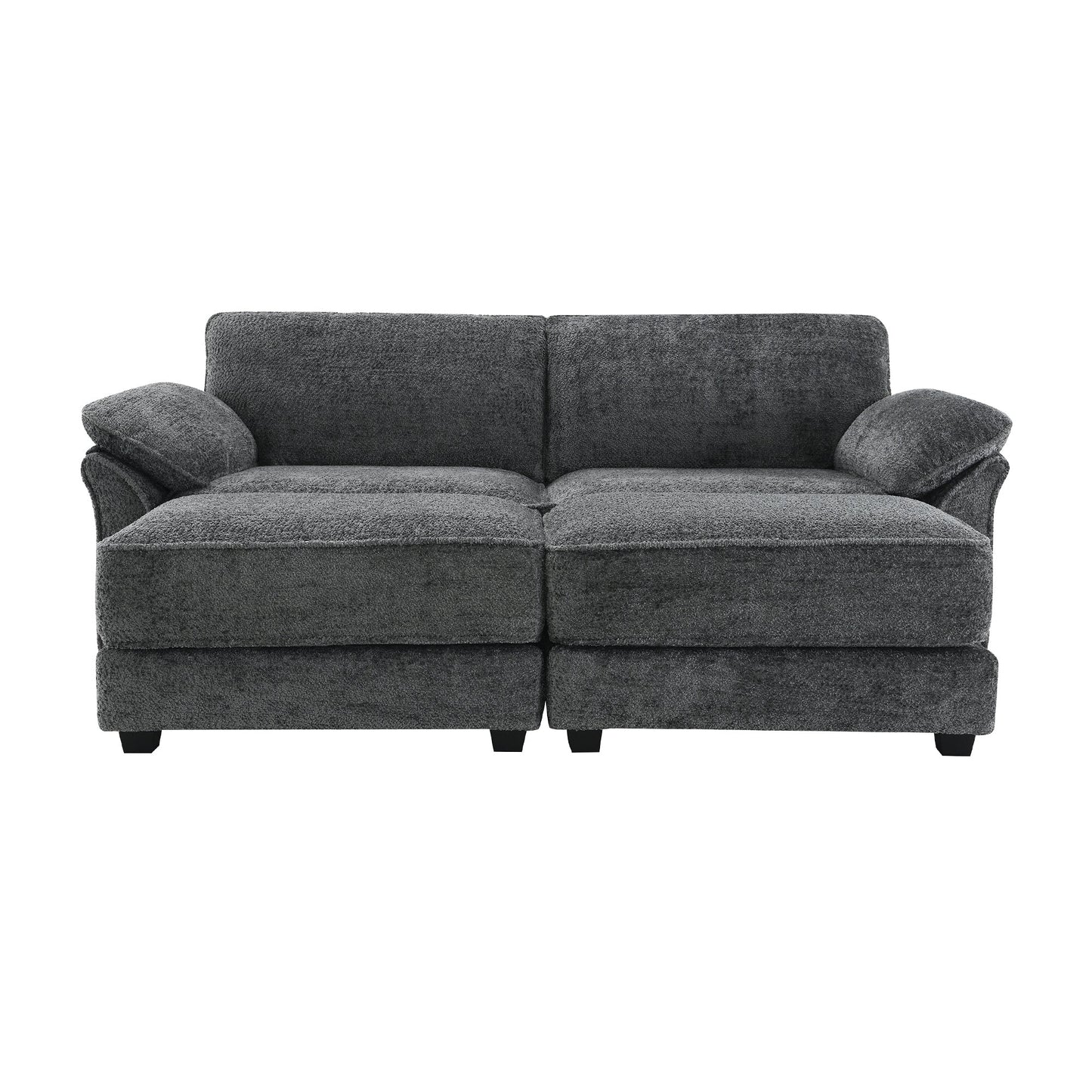 Free Combination Modular Convertible Sectional Sofa Bed Set, 4 Seat Upholstered Sleeper Corner Couch, Deep-Seat Loveseat