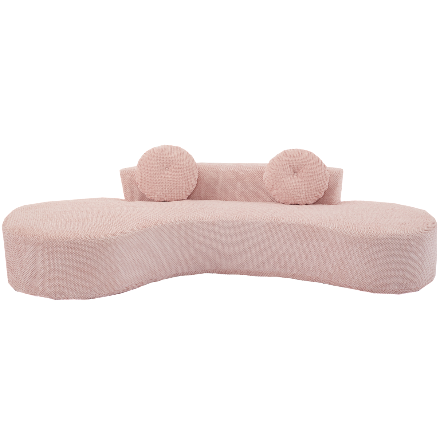 105.5''Curved Sofa, Modern Minimalist Sofa, Cloud Couch Sofa 3-4 Seater Couch With 2 Pillows,Bedroom, No Assembly Require