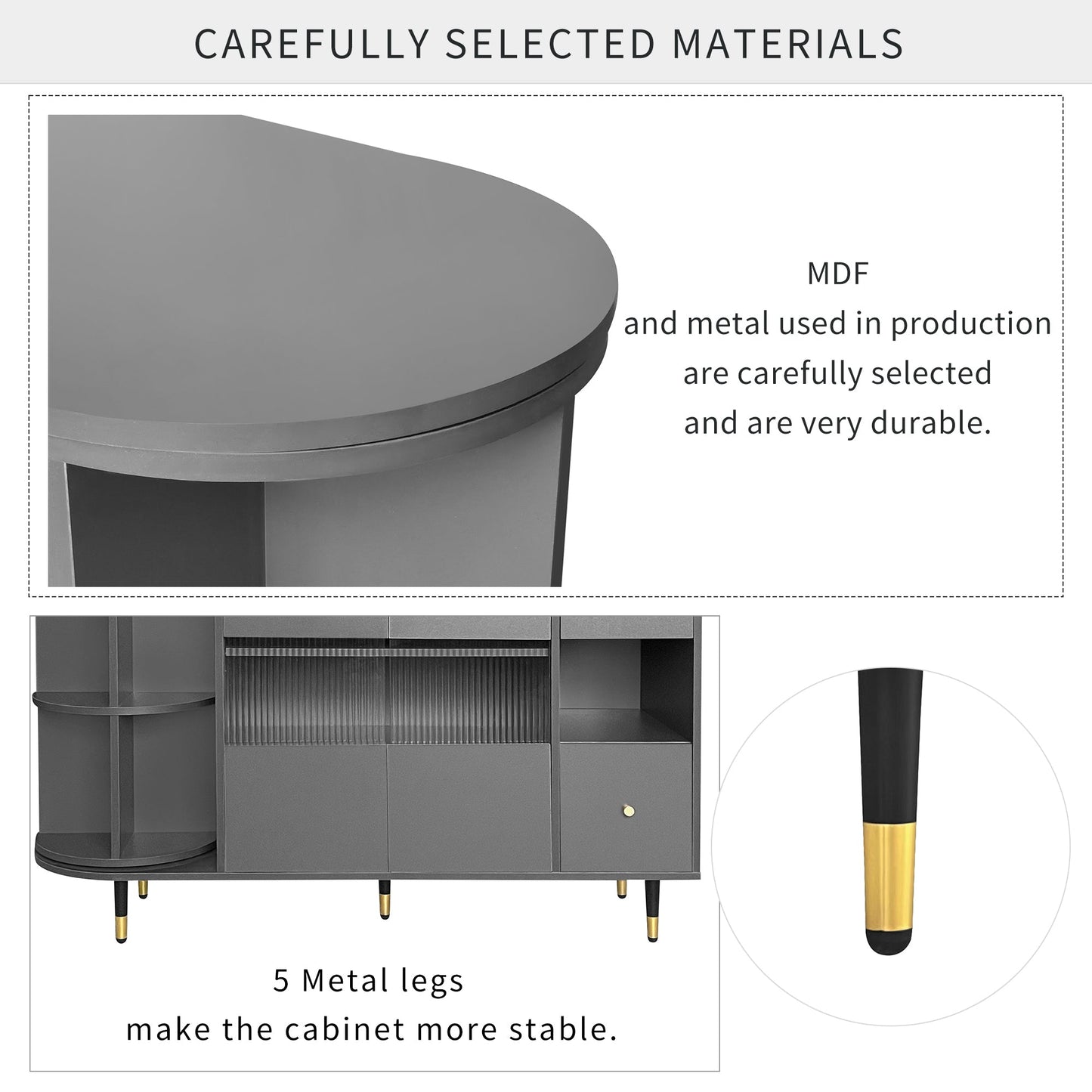 Rotating Storage Cabinet With 2 Doors and 2 Drawers, Suitable for Living Room, Study, and Balcony
