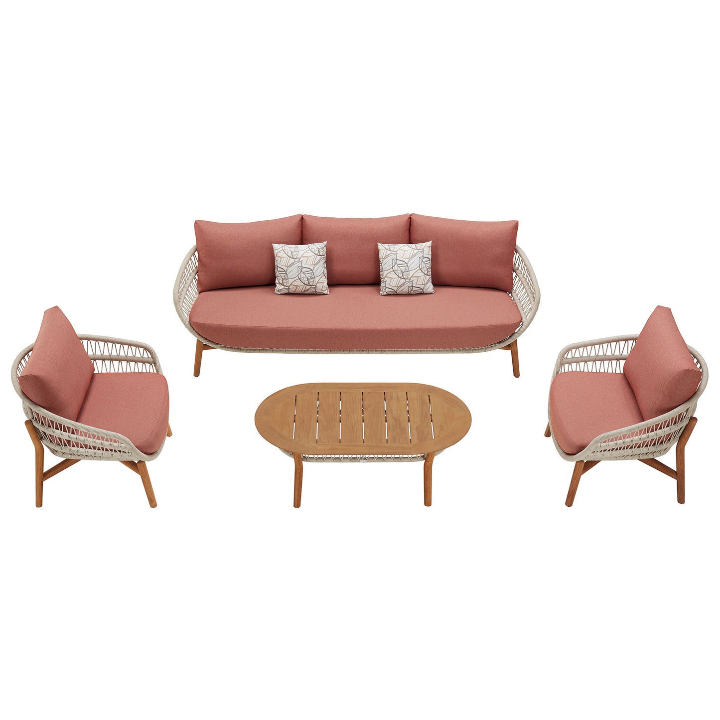 Vasca Outdoor 5-Seater Coversation Set, Hand Made Rope Weaving