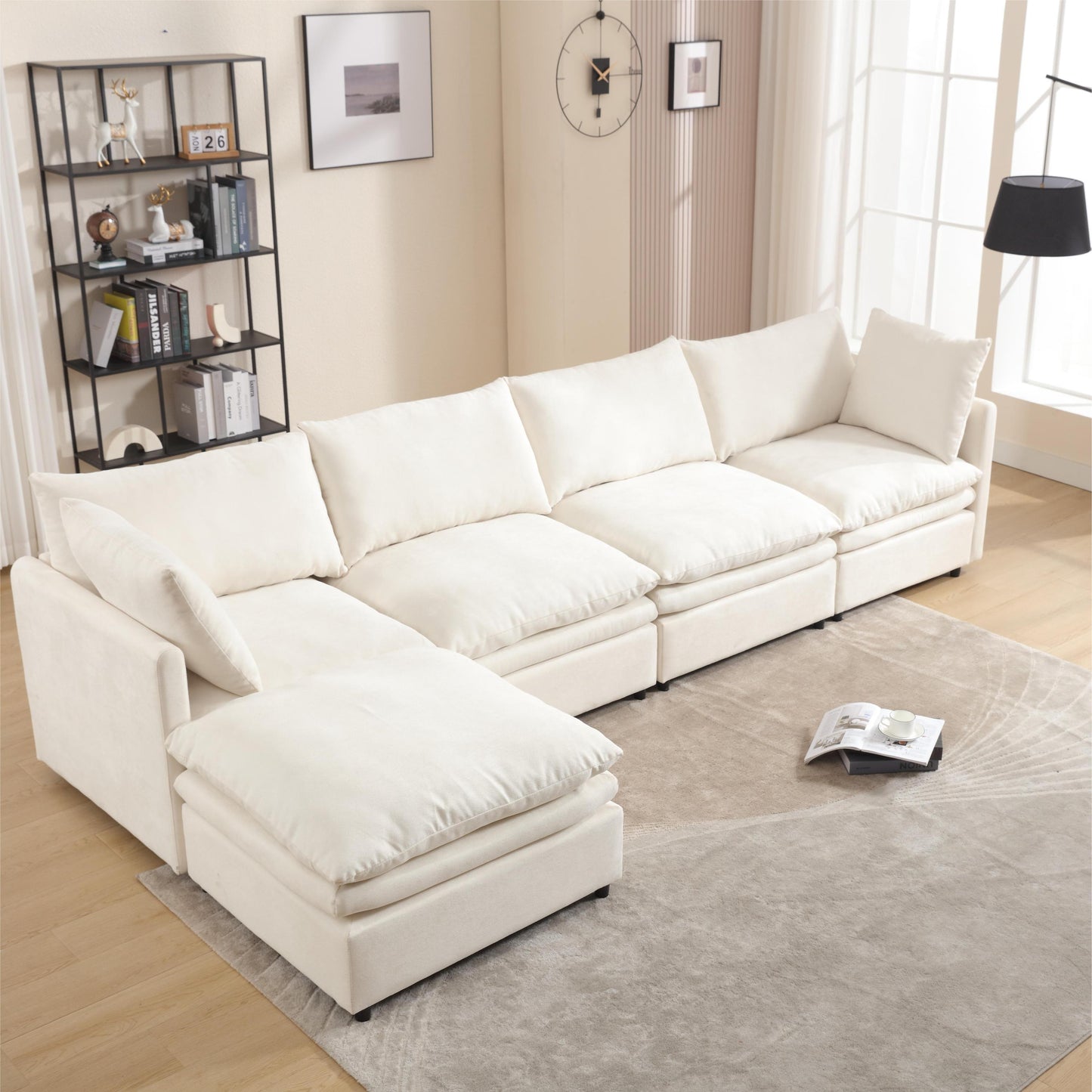 Modern U-Shaped Sectional Sofa ,5-Seat Sofa ,Sleeper Sofa Couch With Chaise Lounge for Living Room,Apartment,Upholstere