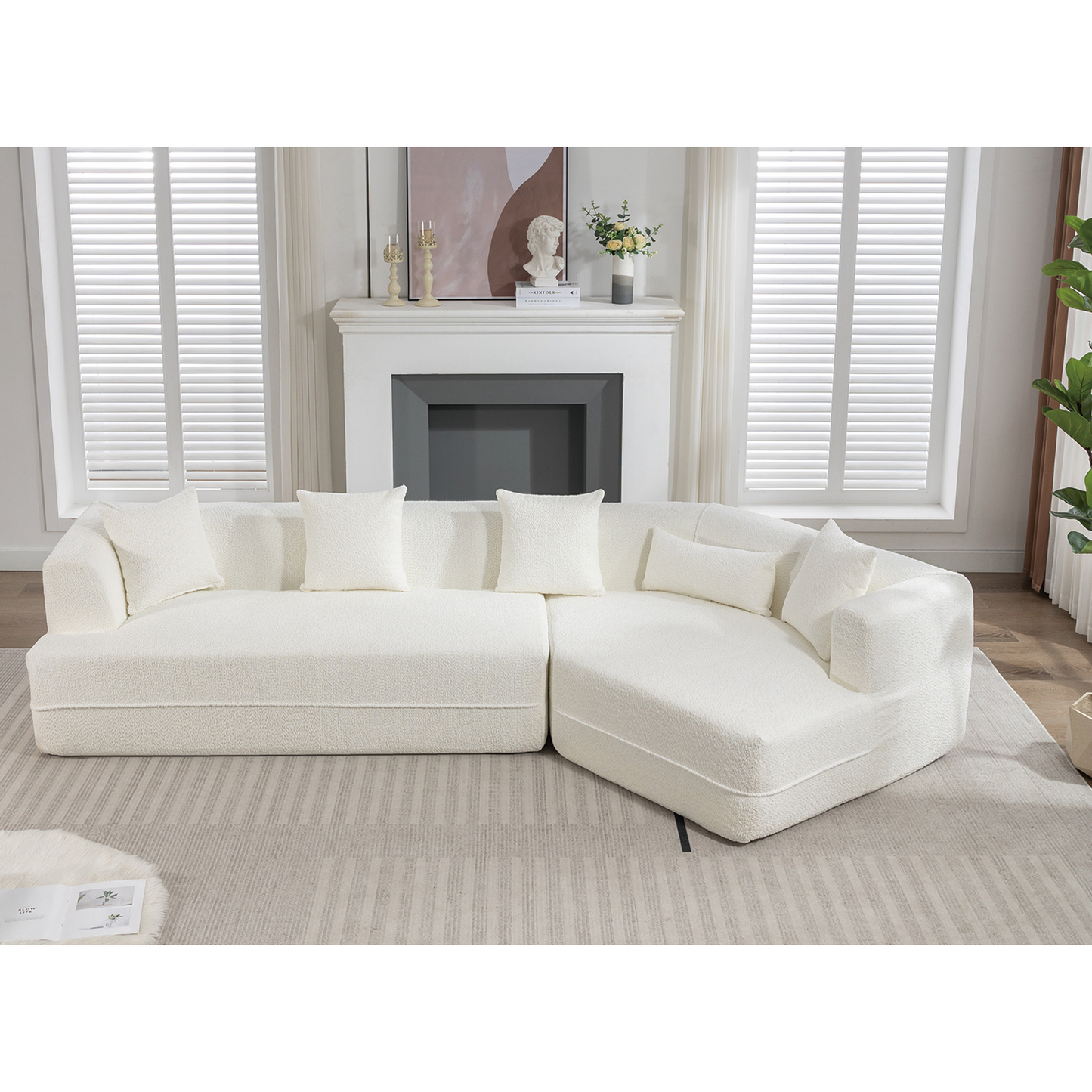 Modular Sofa , Modern Minimalist Style Sofa, Upholstered , Free Combination, Round Fiber Fabric, Anti-Wrinkle Fabric