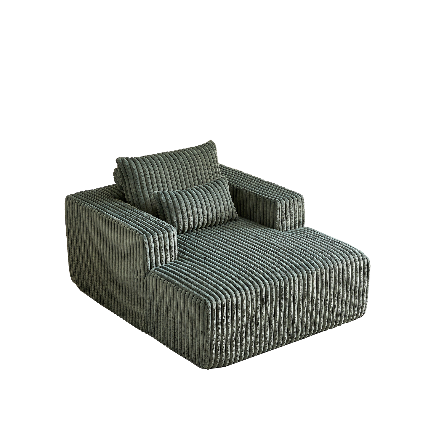 62.5-Inch Corduroy Sponge Sofa Lounge Chair,No Assembly Required,Fluffy Modern Sleeper Chair for Indoor Living Room