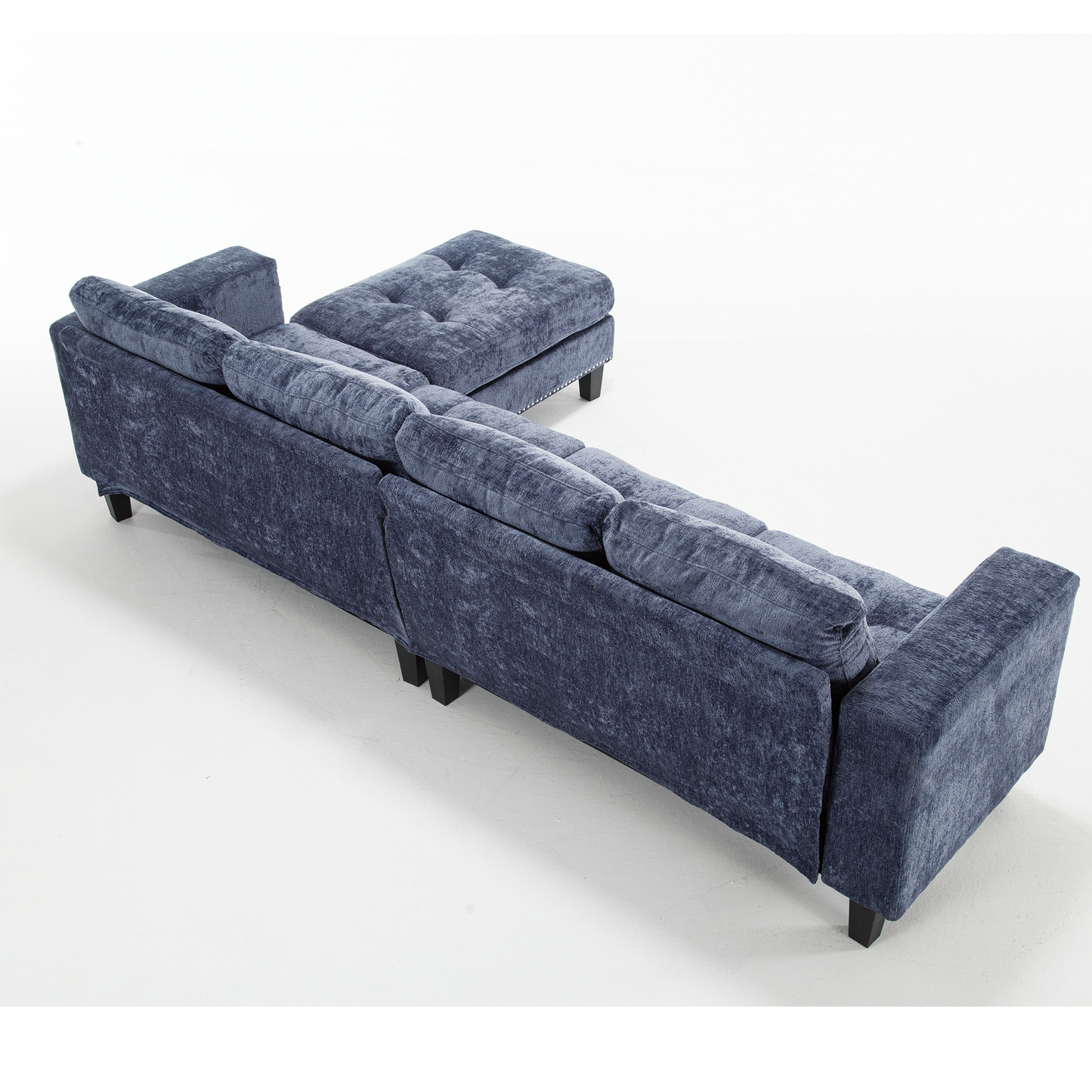 5 Seat Modular Sofa,with Storage Ottoman, Convertible Sectional Sofa, L Shaped Couch , Reversible Chaise ,Riveted Sofa