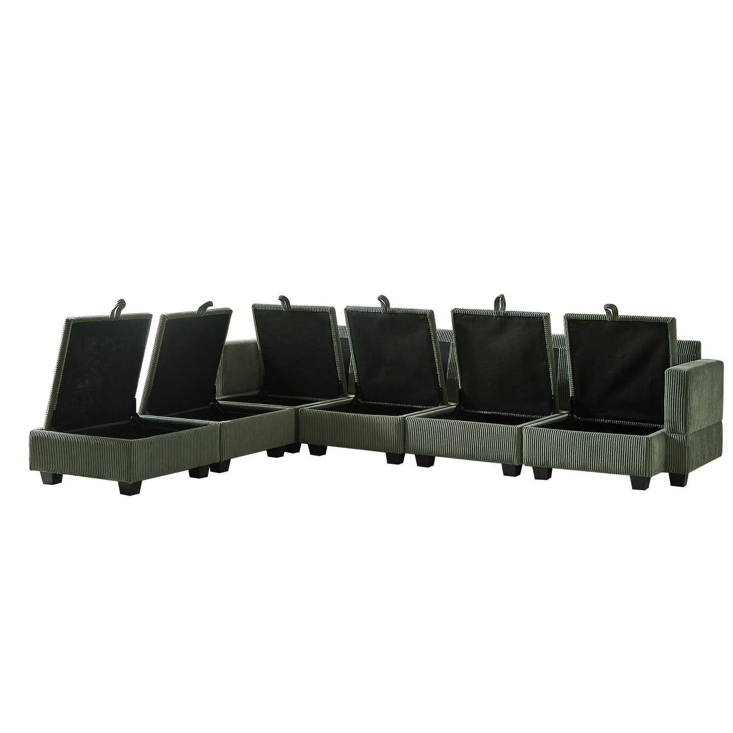 113.5'' Modular Sectiona Corduroy Sofa, Sectional Couches for Living Room U Shaped Sectional Couch With Storage Ottoman
