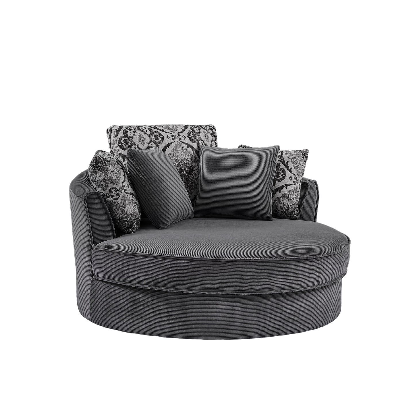 Swivel Accent Barrel Chair With 5 Movable Pillow 360 Degree Swivel Round Sofa Chair for Living Room,Bedroom, Hotel