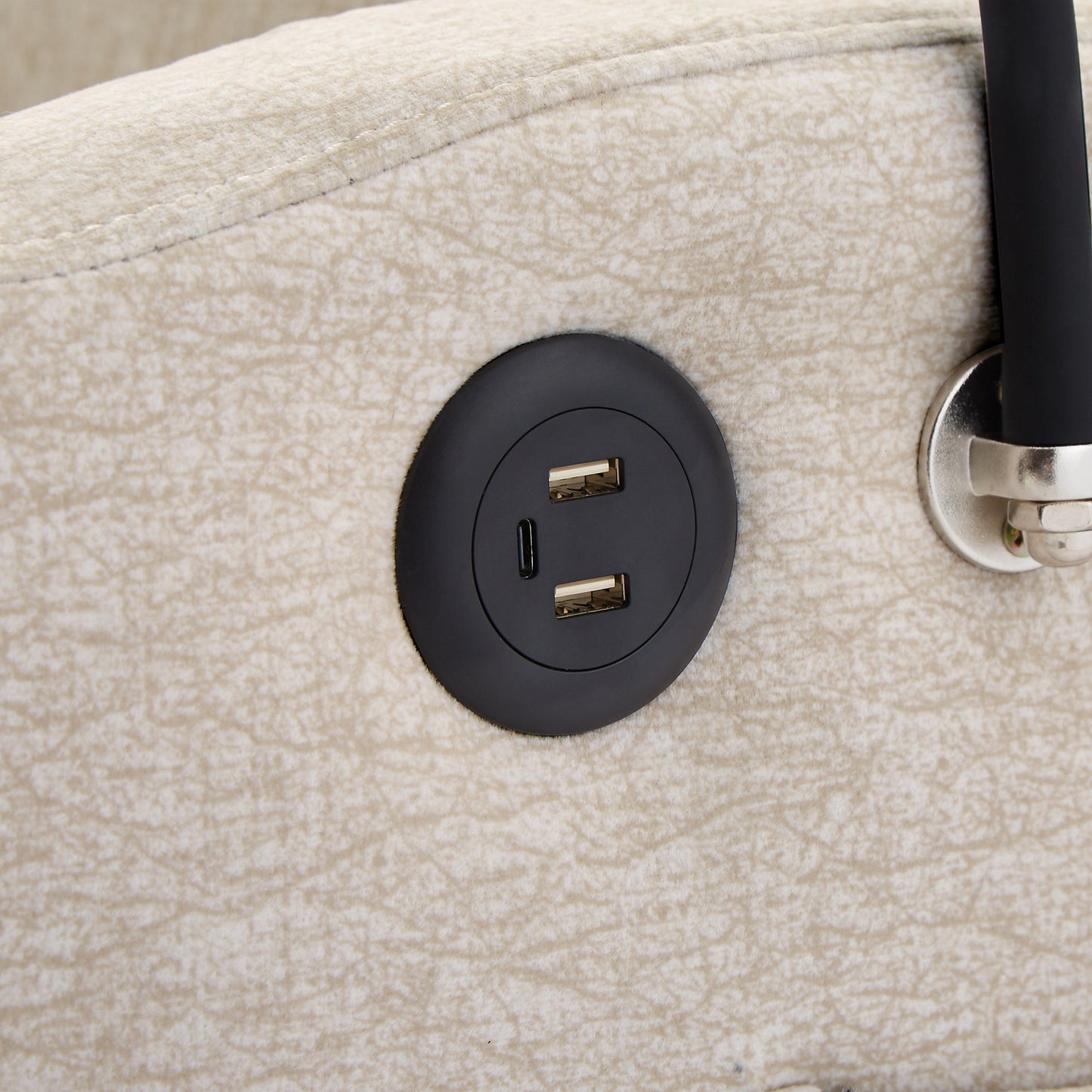 55.9" Convertible Sofa Bed Loveseat Sofa With Three USB Ports, Two Side Pockets, Two Cup Holders