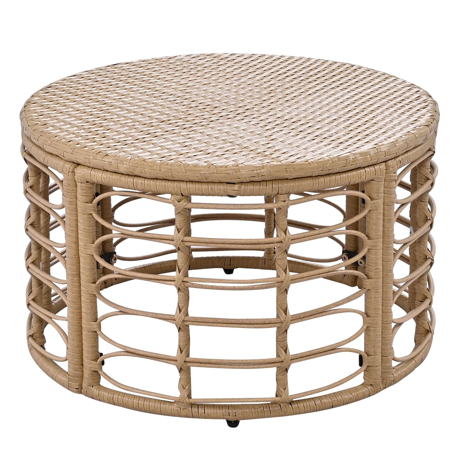 7 Pieces Outdoor Patio Furniture, All-Weather Rattan Sectional Sofa Set With Thick Cushions and Pillows, Freely Combined