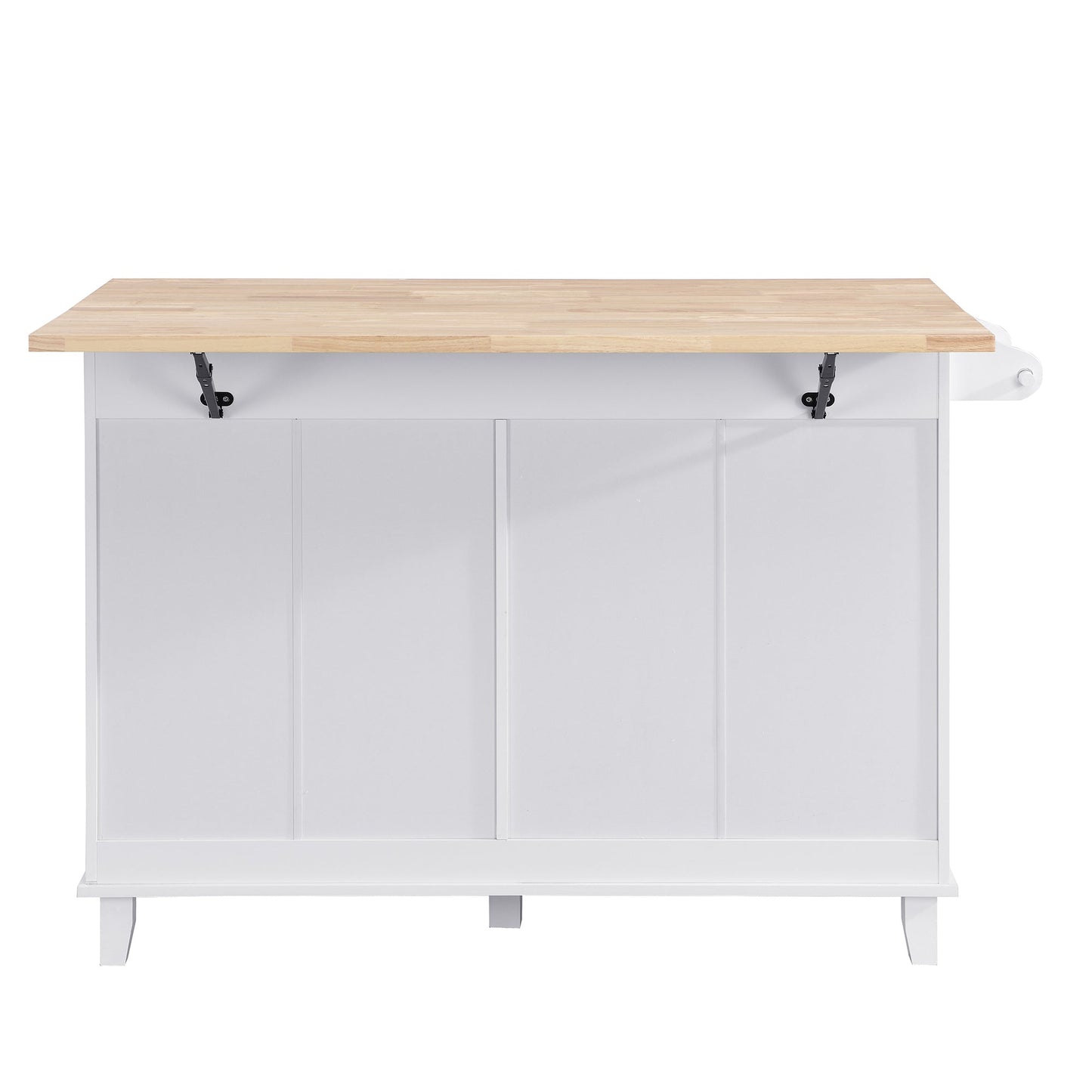 Farmhouse Kitchen Island Set With Drop Leaf and 2 Seatings,Dining Table Set With Storage Cabinet, Drawers and Towel Rack