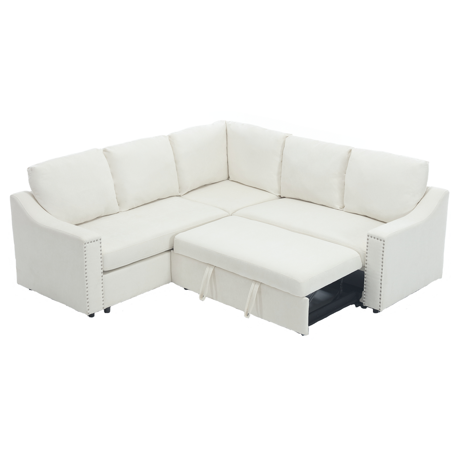 L-Shaped Sofa With Pull-Out Sofa Bed, Corner Sofa,comfortable Living Room Furniture Set, Sleeper Sofa Bed,Corner Seat