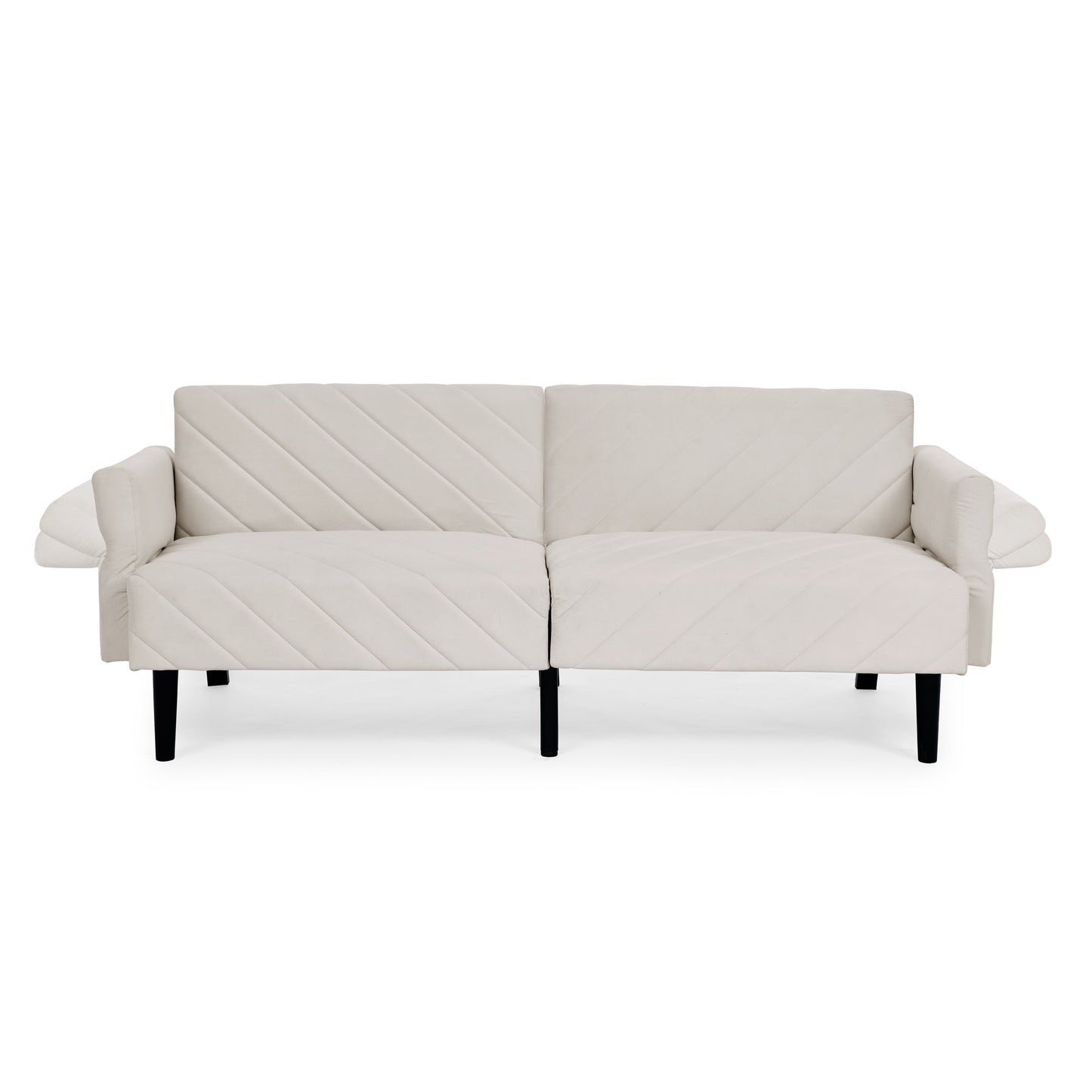 Velvet Futon Couch Convertible Folding Sofa Bed Tufted Couch With Adjustable Armrests for Apartment