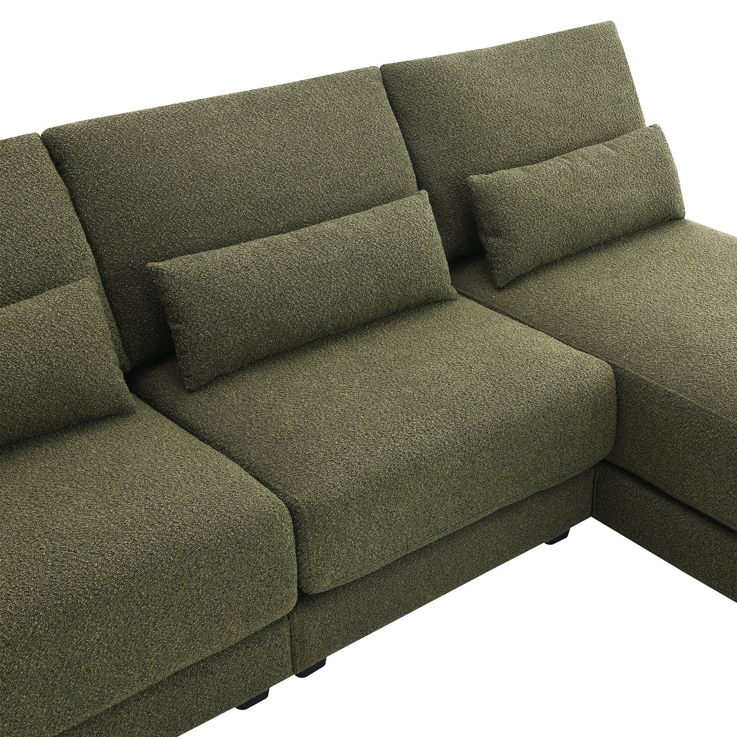 120*61" Oversized Deep Seat Sectional Sofa With Reversible Chaise,Loop Yarn Fabric 5-Seat Armless Indoor Furniture