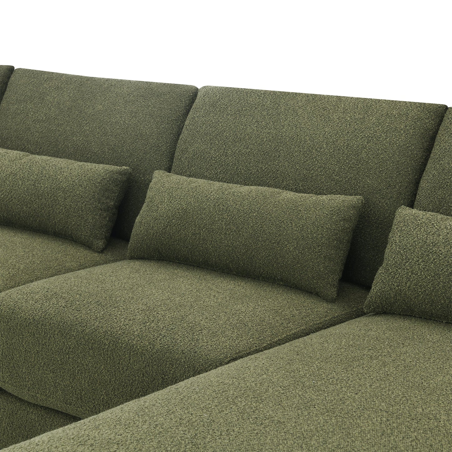 120*61" Oversized Deep Seat Sectional Sofa With Reversible Chaise,Loop Yarn Fabric 5-Seat Armless Indoor Furniture