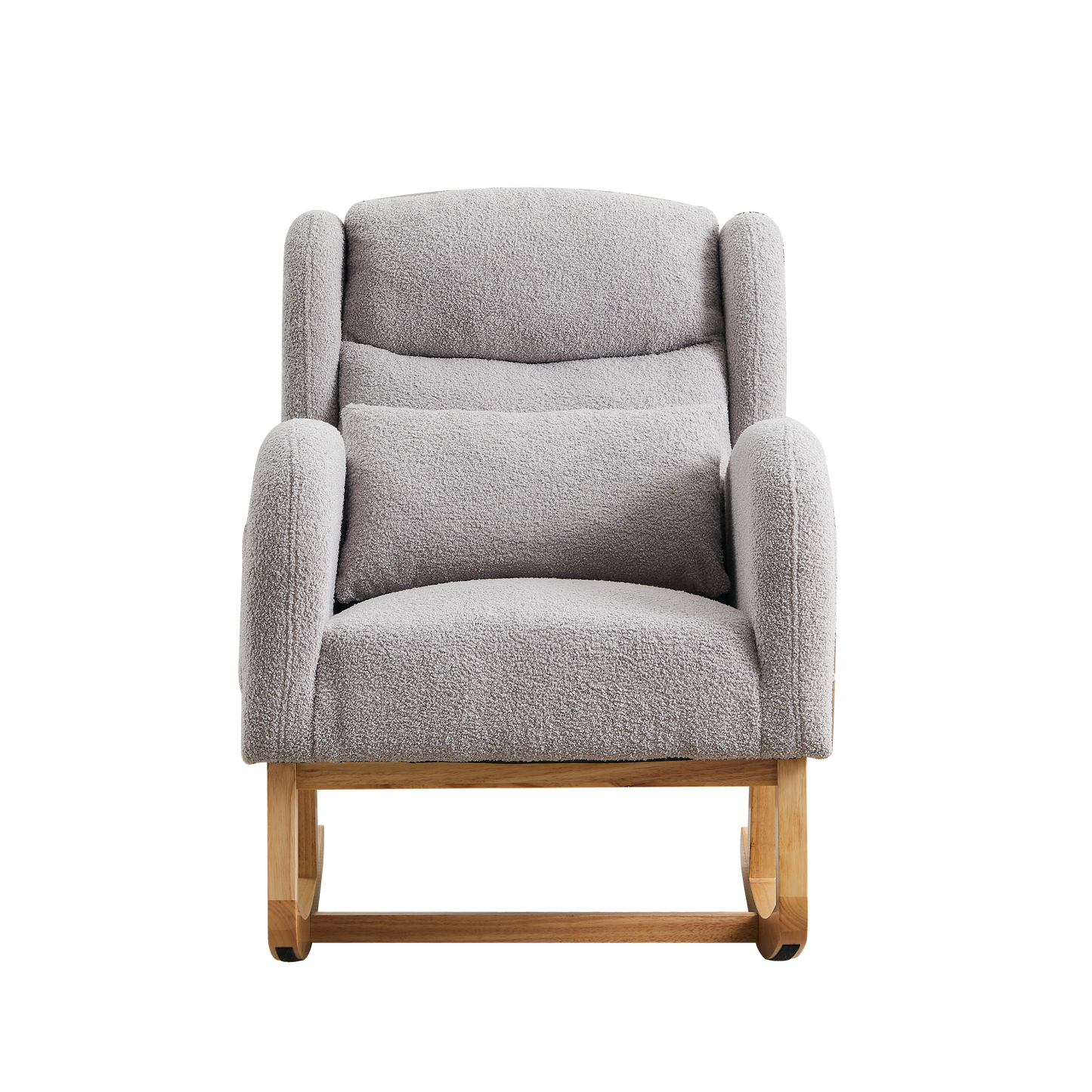 Modern Accent High Backrest Living Room Lounge Arm Rocking Chair, Two Side Pocket