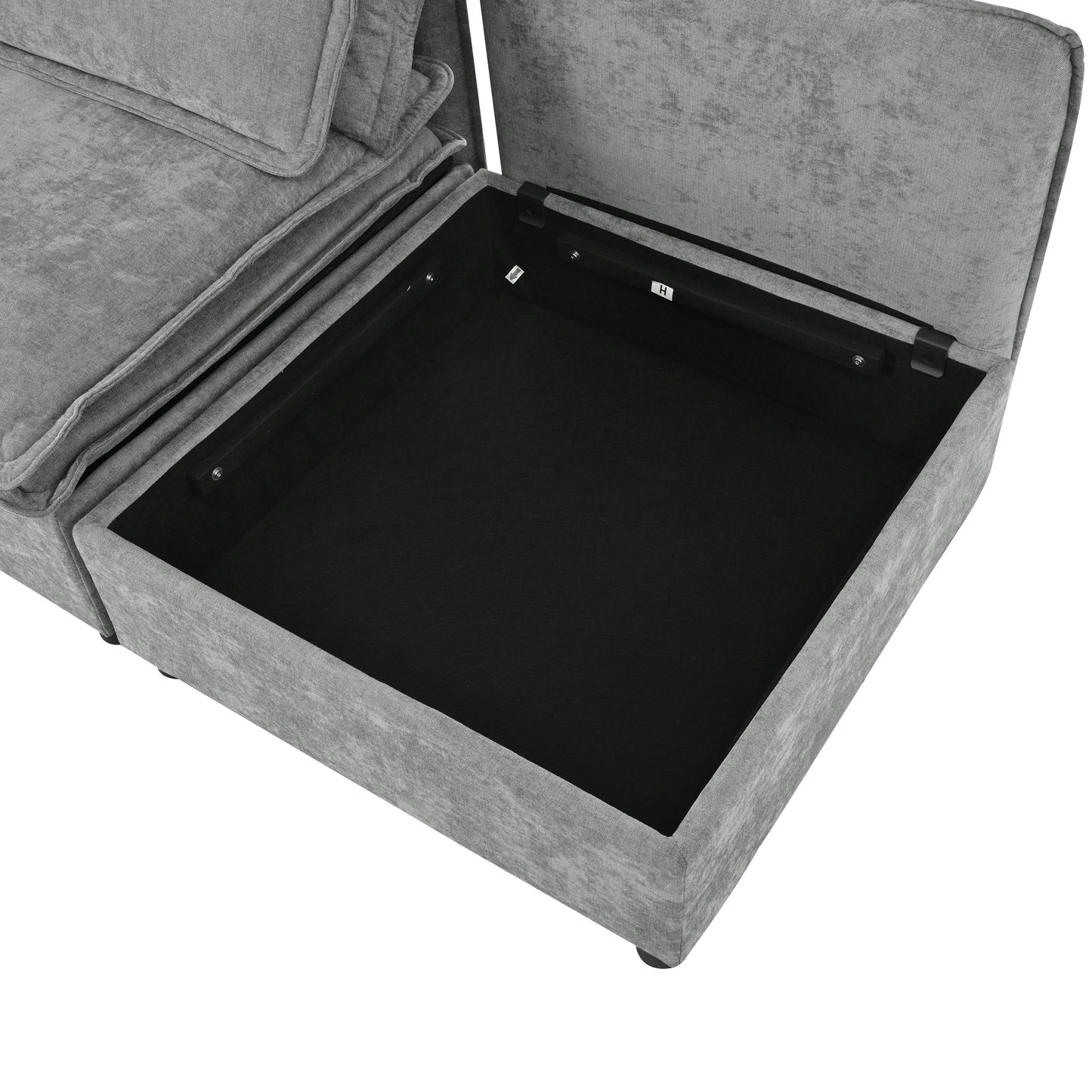 Double-Layer Cushion Modular Sofa, Freely Combinable, 4-Seater With Storage Function, Includes 4 Soft Cushions, Perfect