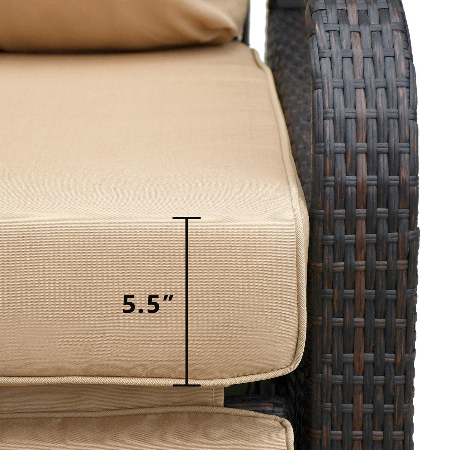 Outdoor Recliner Chair; Automatic Adjustable Wicker Lounge Recliner Chair With 5.12'' Thicken Cushion