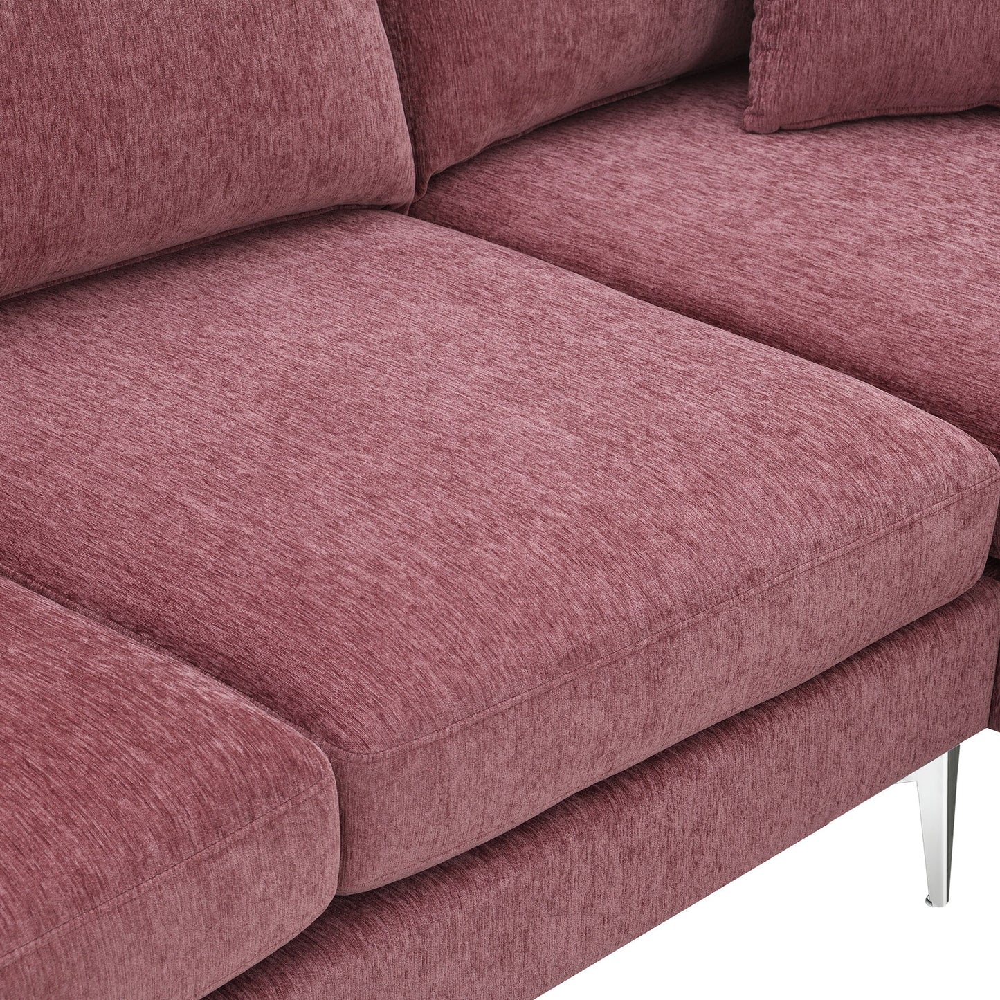 84 "Modern Chenille L-Shaped Sofa With Reversible Lounge,Convertible Sectional Couch Set,4 Seat Indoor Furniture