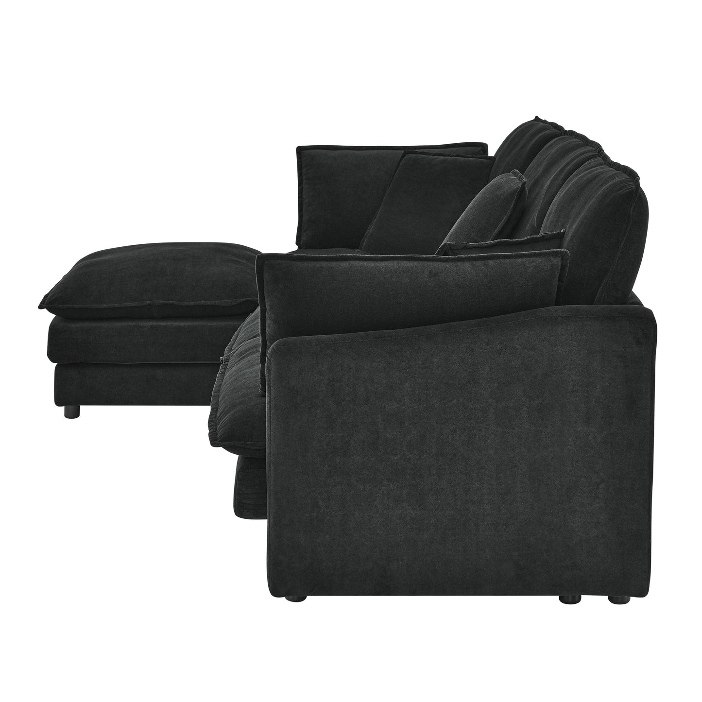 Modern Home Living Room L-Shaped Sectional Sofa Couches With Storage Ottoman, Convertible Oversized 4 Seater Couch