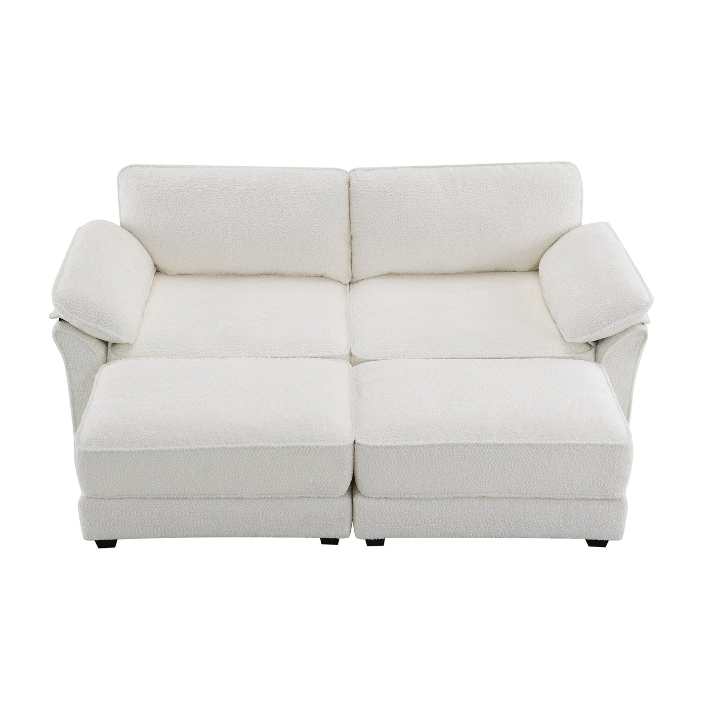 Free Combination Modular Convertible Sectional Sofa Bed Set, 4 Seat Upholstered Sleeper Corner Couch, Deep-Seat Loveseat