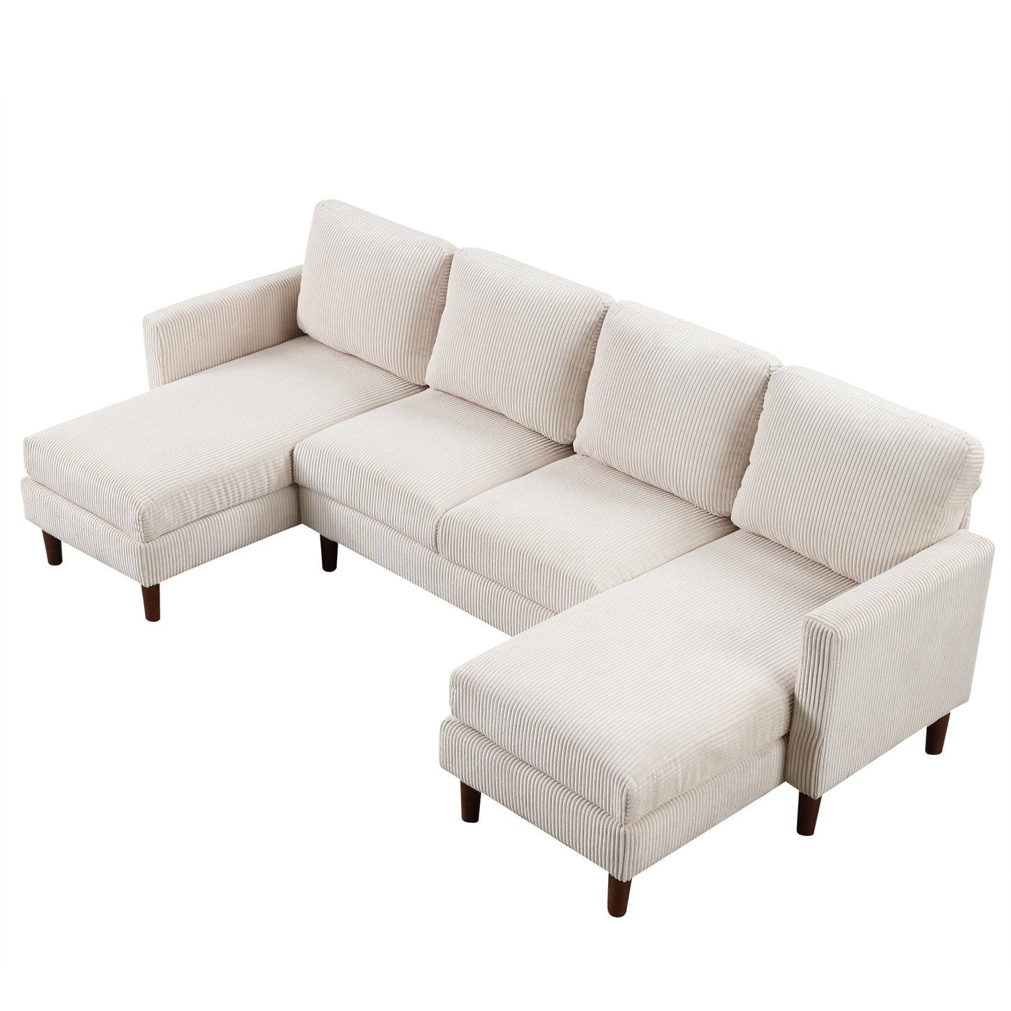 U-Shaped Sponge-Filled Cushion Combination Sofa, Suitable for Living Rooms, Studies, and Spacious Spaces