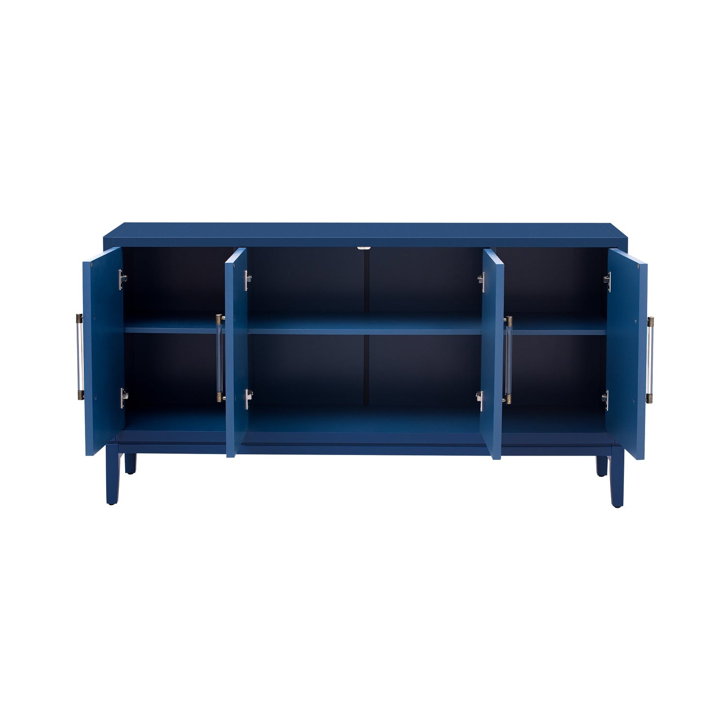 Versatile Four-Door Sideboard With Brushed Doors and Fir Veneer,Featuring Elegant Handles,Perfect for Various Spaces