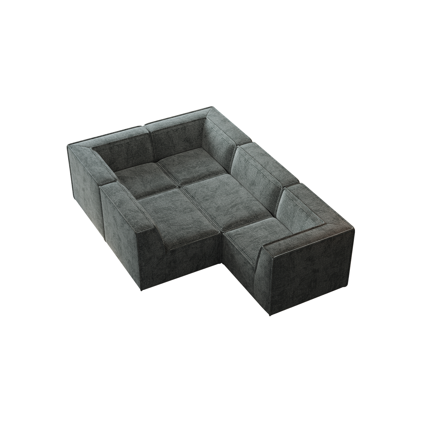 106*106" Chenille Modular L Shaped Sectional Sofa,Luxury Floor Couch Set,Upholstered Indoor Furniture