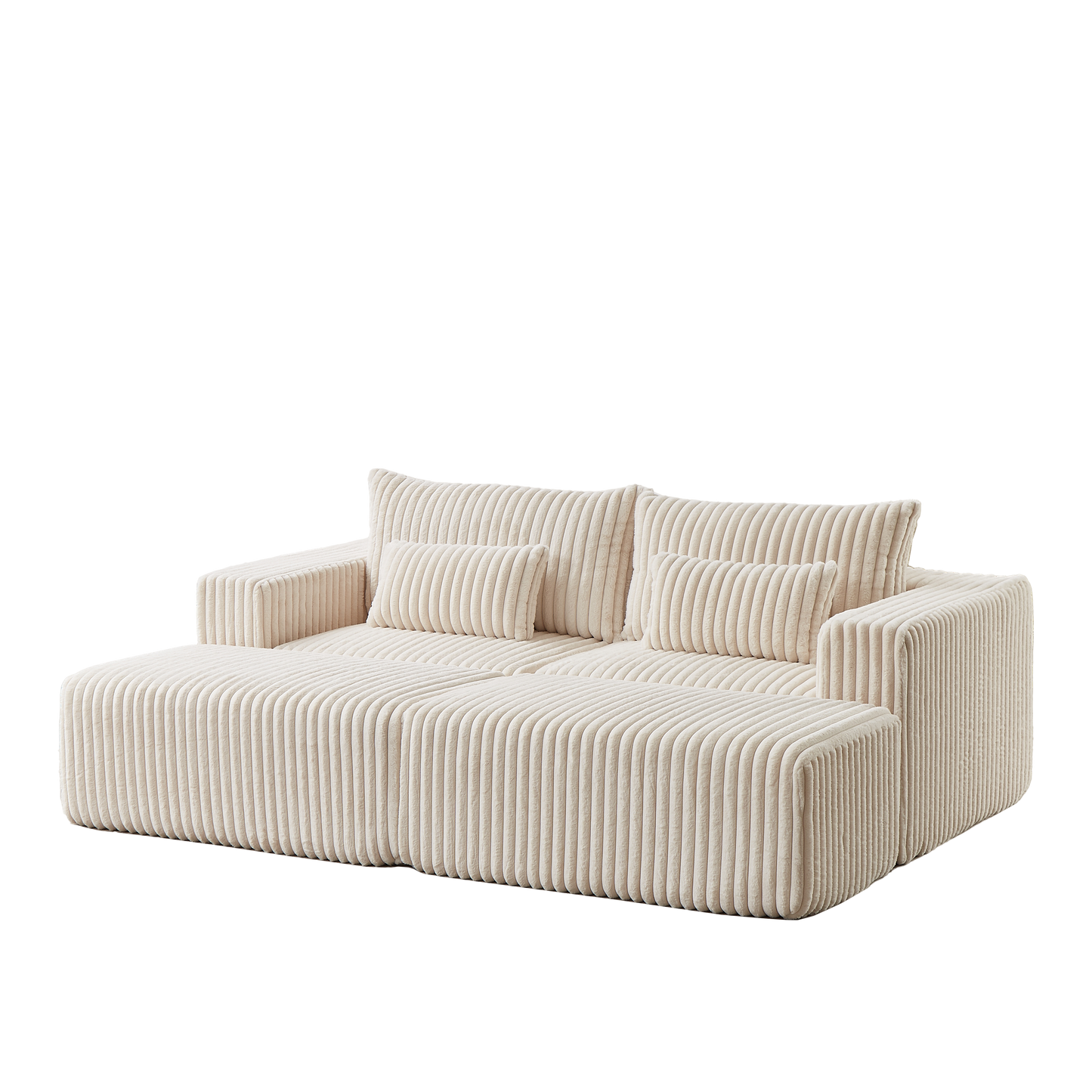 87" Oversized Sectional Lounge Chaise,No Assembly Required,Cloud Plush Loveseat With Two Removable Footstool,Fluffy Model