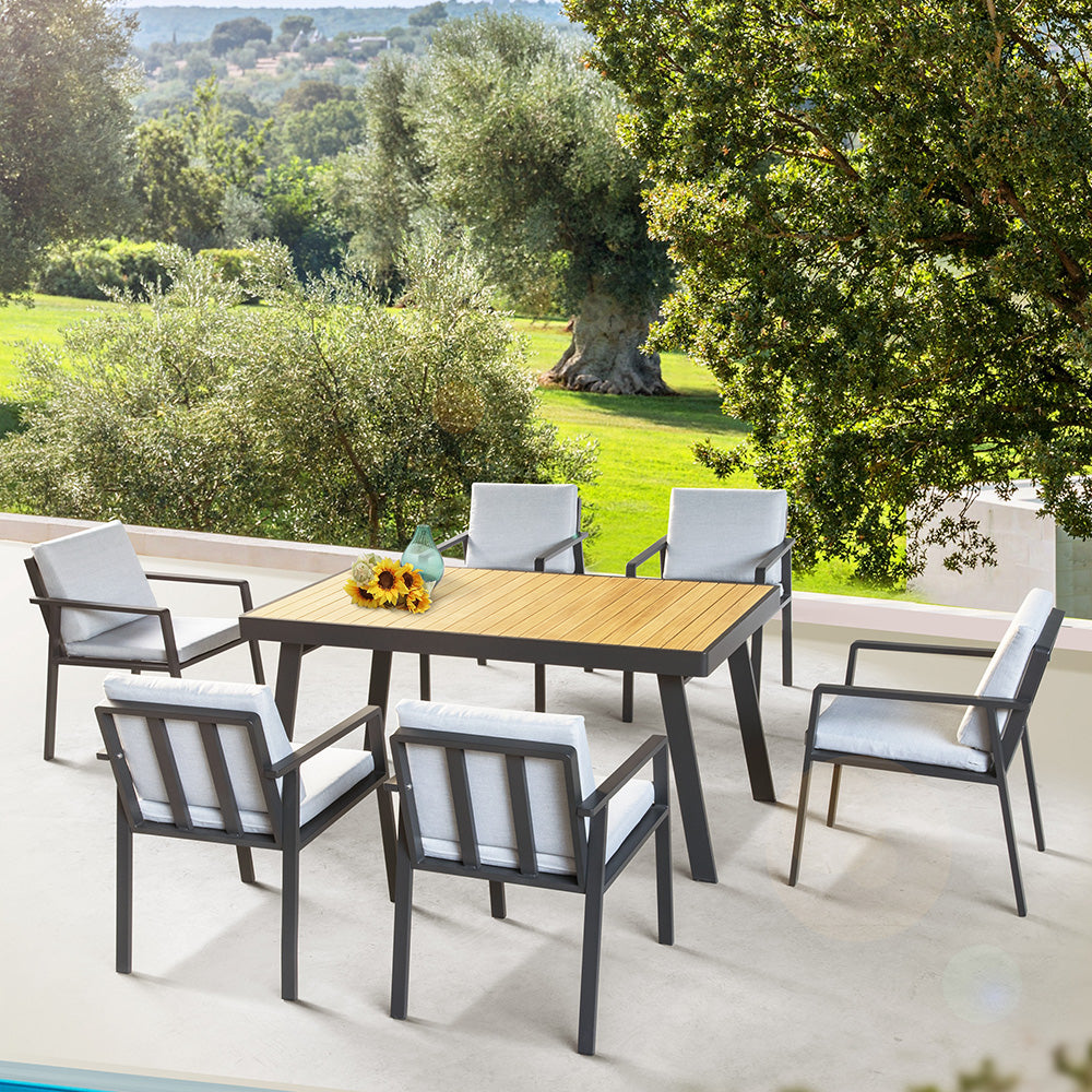 HIGOLD Nofi 7 Pieces Outdoor Dining Set Black