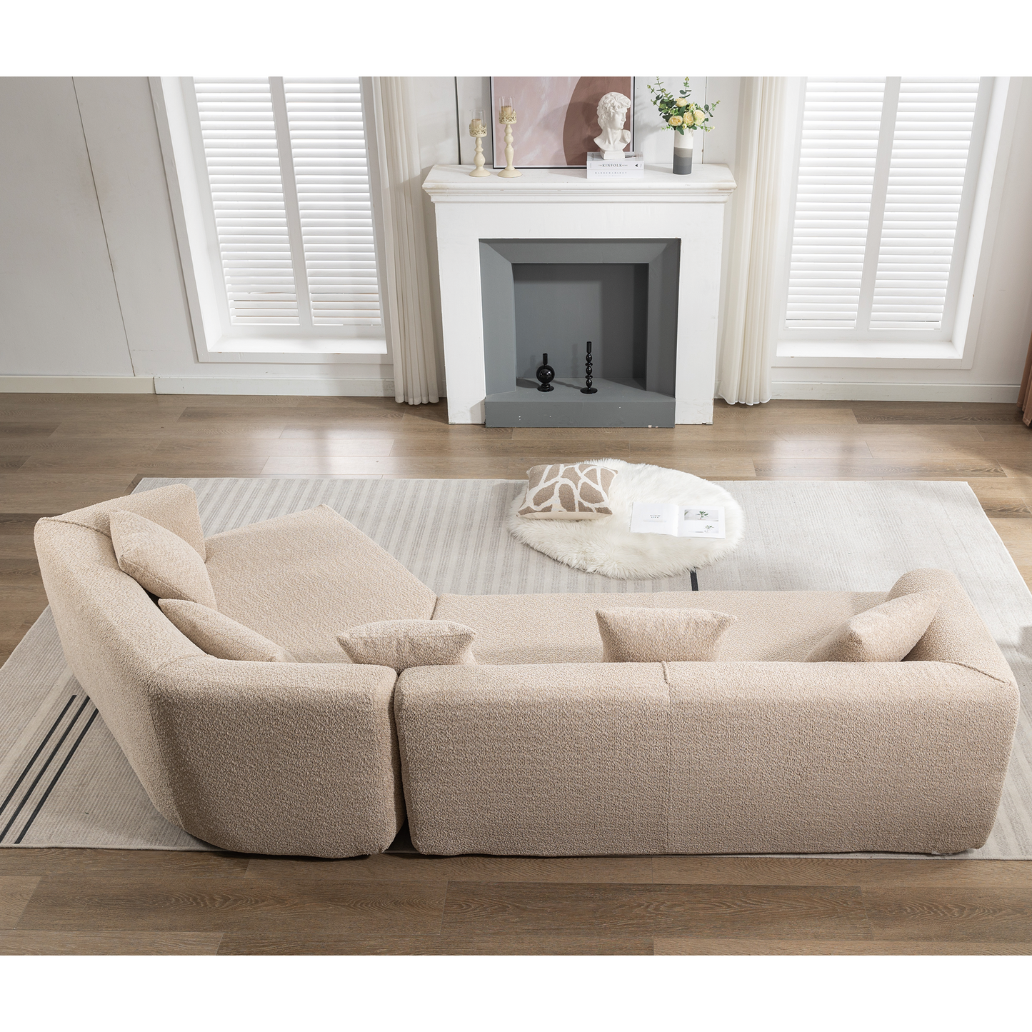 Modular Sofa , Modern Minimalist Style Sofa,  Upholstered ,  Free Combination, Round Fiber Fabric, Anti-Wrinkle Fabric