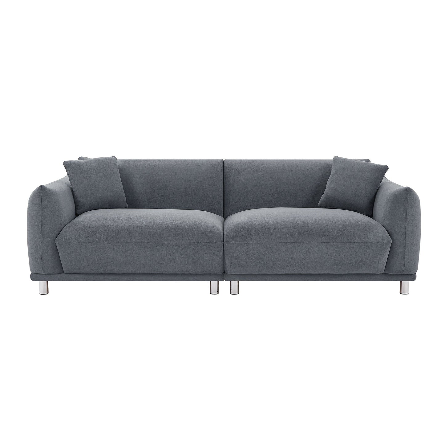 88.58" Sofa, Comfy Sofa Couch With Extra Deep Seats, Modern Sofa Bread-Like Sofa With 2 Pillows and Metal Feet