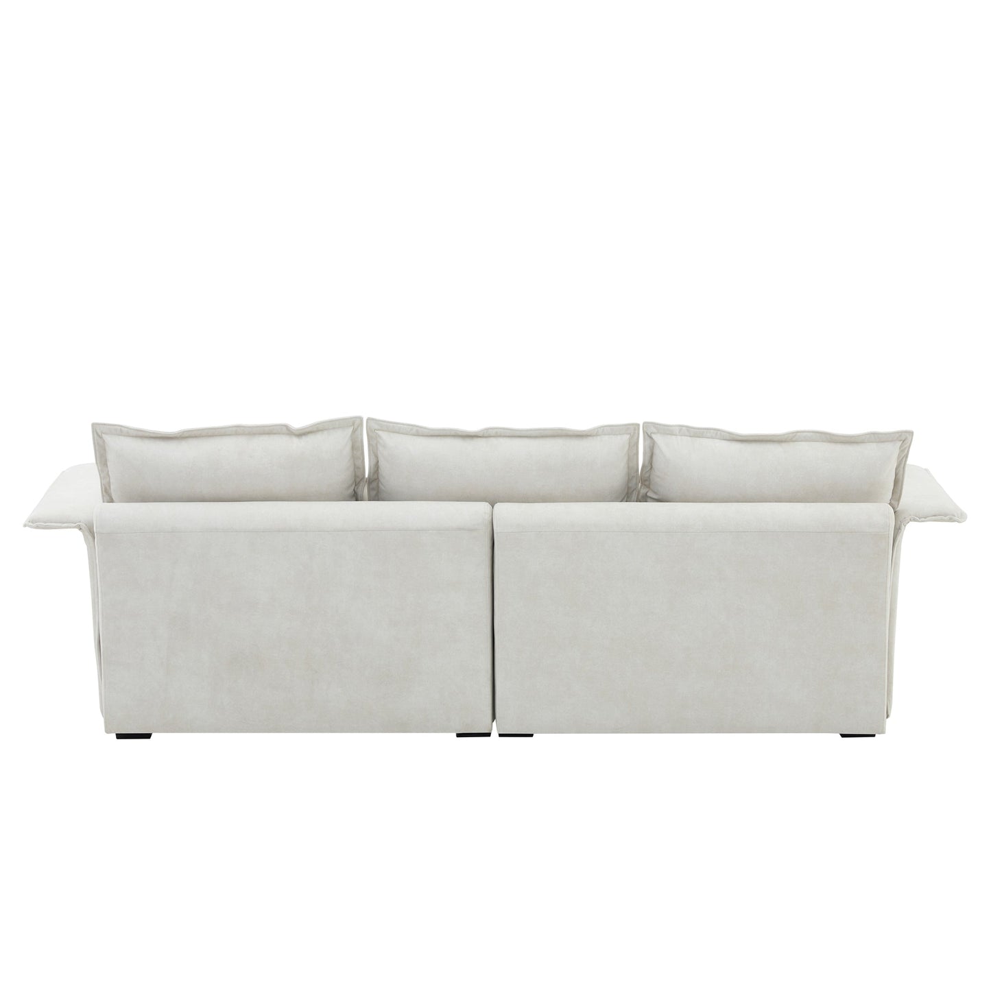 95*66"Oversized Luxury Sectional Sofa With Bentwood Armrests,4 Seat Upholstered Indoor Furniture With Double Cushions