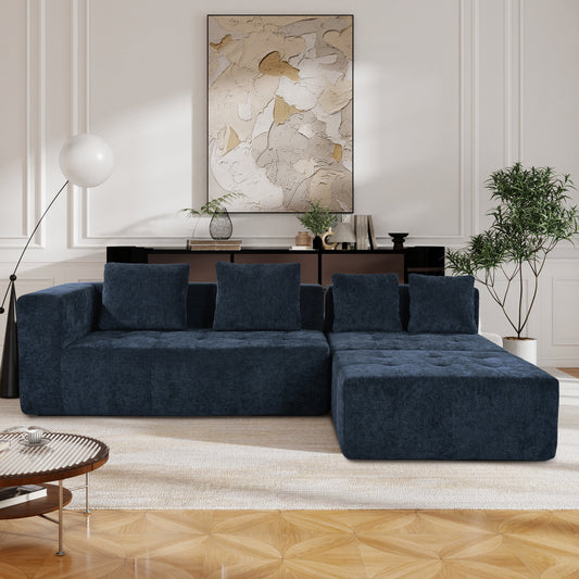 Modern Large Removable Modular Sofa, 3-Piece Set With Free Combination, Includes 4 Cushions, Ideal for Living Room