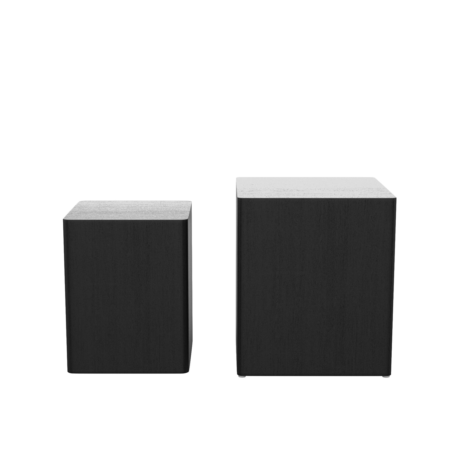 Upgrade MDF Nesting Table Side Table Coffee Table End Table for Living Room,office,bedroom ,Black Oak Set of 2