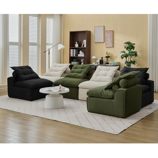 Modular Sofa,No Armrests,At Will DIY,Corduroy ,Neck Pillow-Back Lounge Sofa Chair,Reading Nook, or Apartment Living