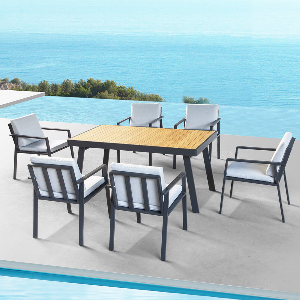 HIGOLD Nofi 7 Pieces Outdoor Dining Set Black