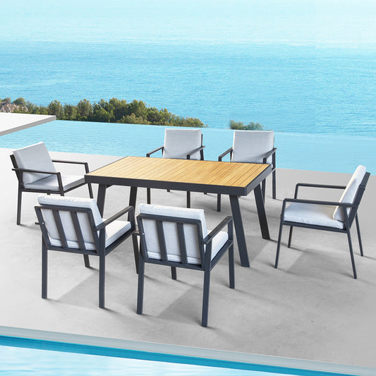 HIGOLD Nofi 7 Pieces Outdoor Dining Set Black