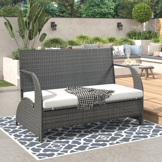 Outdoor Loveseat and Convertible to Four Seats and a Table,Suitable for Gardens and Lawns