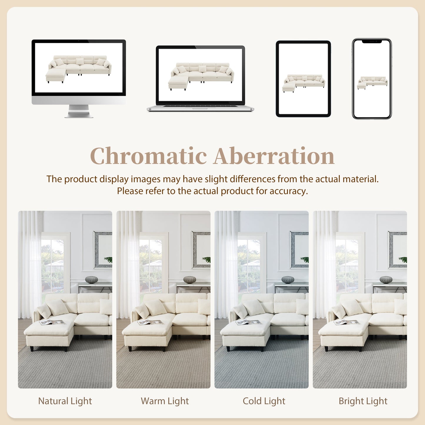 110*62" Modern Convertible Sectional Sofa,L-Shaped Reversible Couch Set With Free Pillows,5 Seat Cloud Chenille Indoor