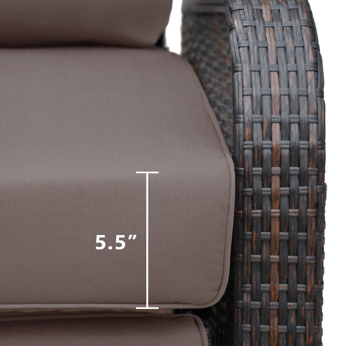 Outdoor Recliner Chair;  Automatic Adjustable Wicker Lounge Recliner Chair With 5.12'' Thicken Cushion